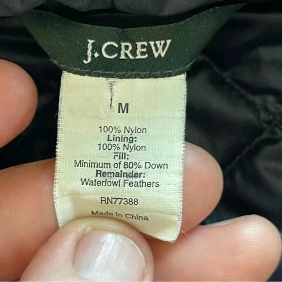 J.Crew Navy Double Breasted Quilted Puffer Jacket Women size Medium - Picture 9 of 11